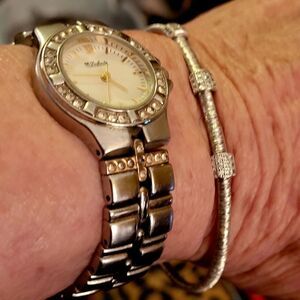 18K OVER SILVER CZ CUFF BRACELET